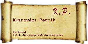 Kutrovácz Patrik névjegykártya